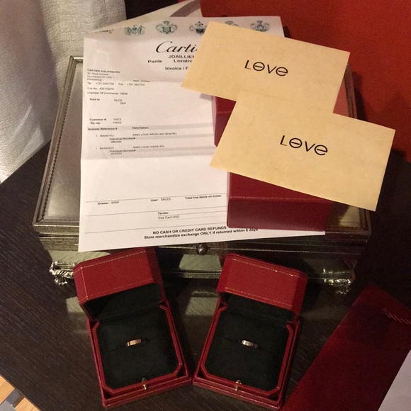 Cartier Jewelry - Cartier Love rings sz 53 rose and white gold